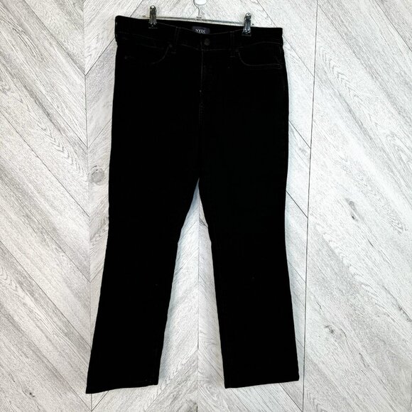NYDJ Jeans Marilyn Straight Womens Size 12 Black Denim Stretch 27" Inseam - Picture 1 of 5